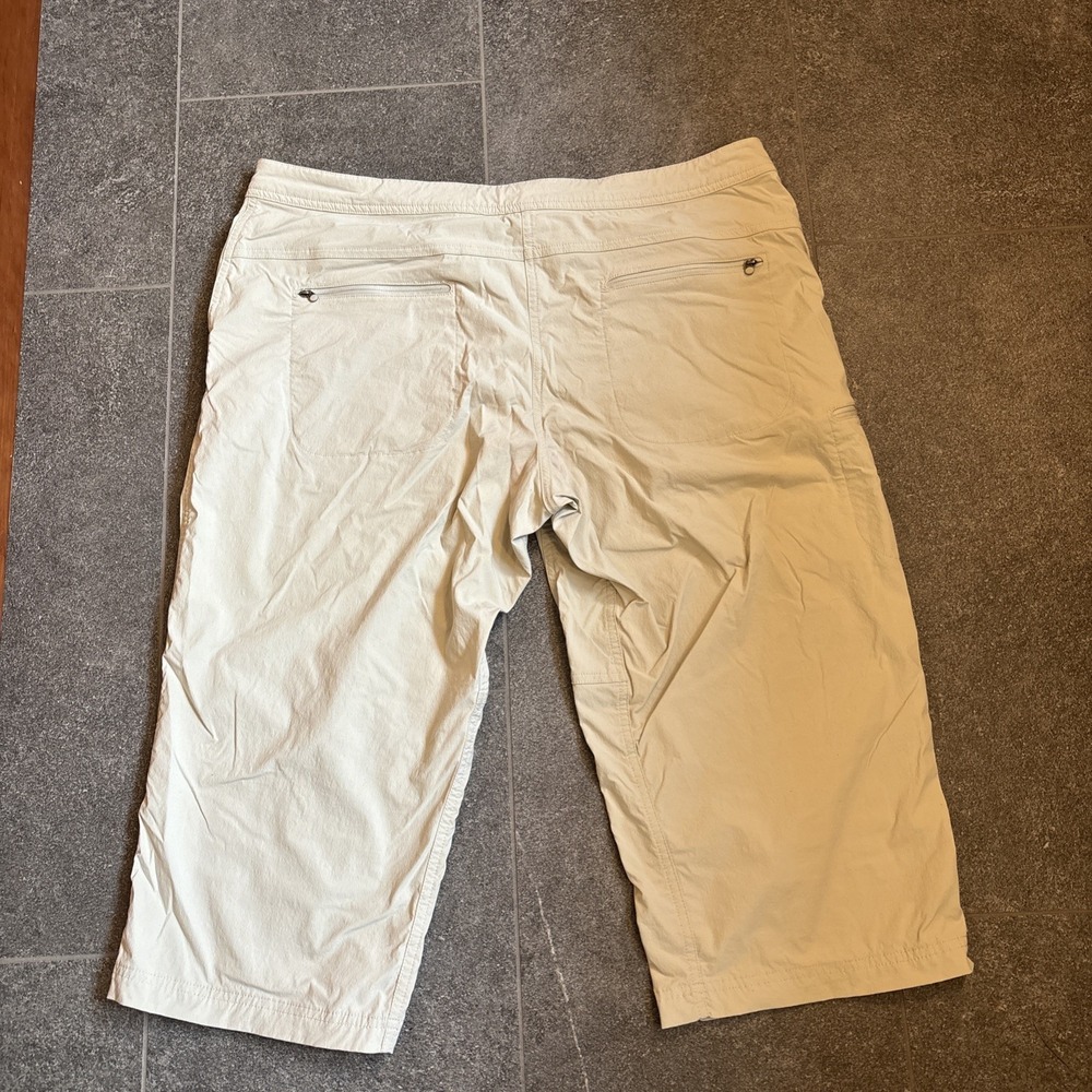 LL Bean Pants Womens 18R Tan Capri Nylon Stretch Mid Rise Hiking Ripstop See Pic - Picture 12 of 16